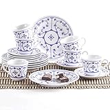 Insgesamt besteht dieses Frühstücksset Kaffeeset aus 18 Teilen und ist ideal für die ganze Familie. Hartporzellan ist selbstverständlich BPA-frei und enthält kein schädliches Melamin.