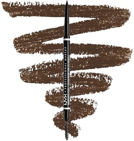 NYX Professional Makeup Matita sopracciglia, Micro Brow Pencil, Due lati con matita automatica e scovolino, Tonalità: Brunette