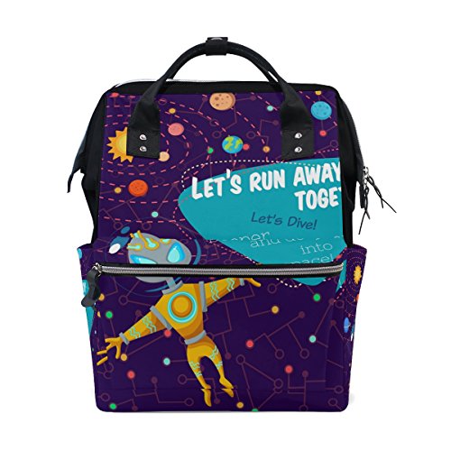 Preisvergleich Produktbild coosun spase Quadrat Weltall Wickeltasche Rucksack, großes Fassungsvermögen muti-function Reise Rucksack