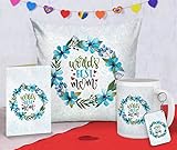 TIED RIBBONS from Son | Gift for Mother | Gift for Mothers Day | Combo Pack(Cushion with Filler,Coffee Mug,Greeting Card, Keychain)