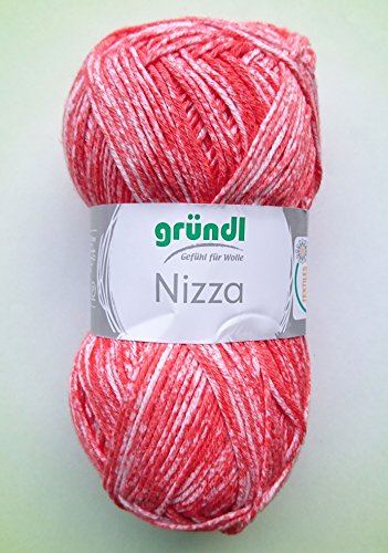 Hdk-Versand 50g Gründl Nizza Strickgarn Häkelgarn (Rot 07)