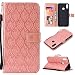 Produktbild 2× Flip Handy Schutzhülle für Huawei P Smart +, Stoßfest Weich PU Leder Damen Herren Karten Magnet Stand Halter Farbdruck Brieftasche Klappetui (Roségold+Braun)