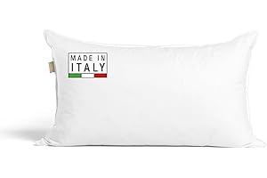 DREAMIN'101 DREAMIN*101 - Cuscino Letto in Piuma Ultrasoffice Antiacaro Ipoallergenico, Guanciale Letto Traspirante con Imbottitura in Piumino e Federa in Cotone, Cuscini Letto 100% Made in Italy, 50x80 cm, Cloud