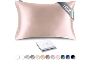 RENESSY Funda de Almohada de Seda Orgánica 50x75 cm - 100% Seda de Morera Orgánica, 22 Momme, Naturalmente Hipoalergénica, Promueve la Salud del Cabello y la Piel, 1 Pieza (Rosa Celestial)