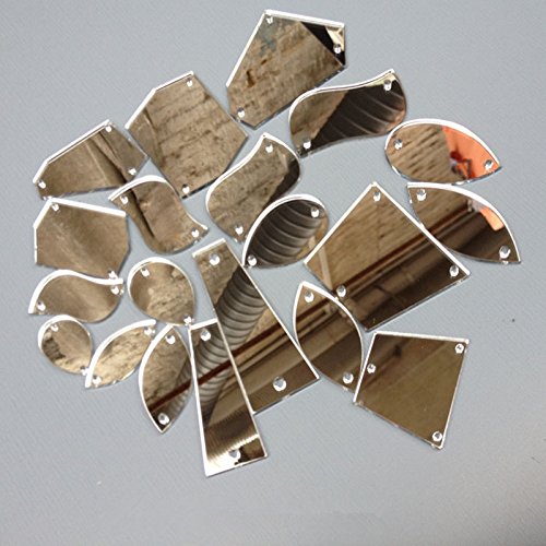 Perline e strass di cristallo, da cucire, in acrilico, effetto diamantato, piatte, con foro per lavorazione fai da te, per matrimoni, abiti, vestiti, borse, scarpe, decorazioni, accessori Silver