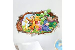KIBI STORE Kibi Disney 3D - Adesivo da Parete Winnie the Pooh e Amici Adesivi Murali Winnie the Pooh Stickers Murali Winnie the Pooh Stickers Murali Camerette Bimbi disney Adesivi Muro Winnie Pooh