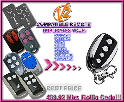 V2 TSC2, TSC4, TRC2, TRC4 Compatible Clone Control remoto transmisor de reemplazo, 433,92 mhz rolling code clon.