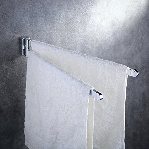Beelee Handtuchstange,Handtuchhalter mit 2 beweglichen Armen aus robustem messing, Chrom - 3