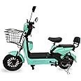 Green Udaan Low Speed Electric Scooter Non RTO 30KM Range Green with Portable Charger