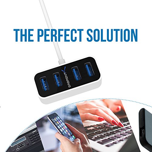 Sabrent USB HUB – 4 Port Mini tragbare USB 3.0 Hub [0.60 meter-Kabel] den weltweit kleinsten USB-3.0-Hub (HB-MNBW) - 5