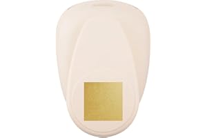 Vaessen Creative Craft Paper Punch - Square - 3,5 x 3,5 cm - Circle Cutter for Crafting and Card Making, White/Pink