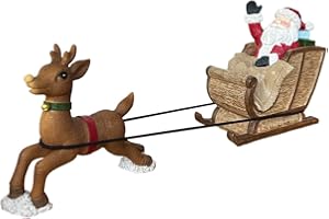 SLOCME Decoraciones de acuario de Papá Noel en trineo – Decoración de paisaje navideño para pecera, crea un ambiente festivo