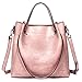 Produktbild Frauen Mode Tote Handtaschen Leder Groß Messenger Bags Für Frauen Urlaub Shopper Einkaufstasche Wochenende Mädchen Geldbörse,Pink-M