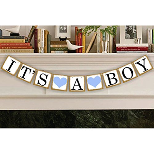 LEORX Ammer Banner-Baby-Dusche Hochzeit Hochzeits Party Dekoration Foto Prop (IT’s A BOY) - 2