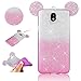 Produktbild Sycode Glitzer 2 in 1 Gradient Farbe 3D Cartoon Maus Ohr Entwurf Tasche Schutz Etui für Samsung Galaxy J5 2017-Rosa