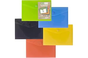 eco-eco A6 50% Riciclata Colorei Assortiti Bottone a Pressione Portafogli (Confezione di 25)