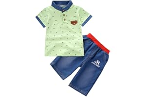 Xmiral Baby Jungen Kurzarm T-shirt Und Denim Shorts Outfits