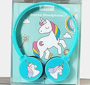 MG WORLD Unicorn Wired Headphones with Adjustable Headband 3.5 mm Jack and Tangle-Free Cord/ Over On Ear Headset for Girls/Birthday Gifts/Unicorn Gift