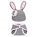 Babe Mall Inc® Fashion Unisex New-born Boy Girl Crochet Knitted Baby Outfits Costume Set Photography Photo Prop-Grey Bunny Rabbit