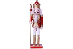 Nircho Weihnachten Nussknacker Soldat, 30cm hoch Traditioneller Holz Nussknacker Weihnachts Dekoration Nussknacker Soldat Figuren Festliche Farben Ornamente Klassischer Weihnachts Nussknacker Soldat
