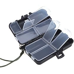 Caja de plástico con 9 compartimentos para anzuelos, señuelos y cebos para pescar