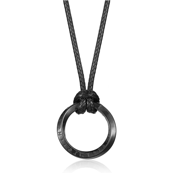 Vikinger Runen Halskette – älterer Futhark, Edelstahl, Mit Leder- Oder Metallkette