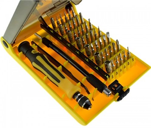 JZK@ 45 tlg Universal Professionellen Handywerkzeug Werkzeugset Schraubendreher Reparatur Set Repair Tool Kit für Smartphone/ Handy/ Laptop/ PC/ iPhone/ MacBook etc, JK-6089b - 2