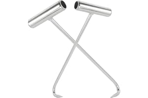 DOITOOL Manhole Cover Lifter ：2PCS Steel Lid Lift Outdoor Heavy Drain Lifting Moving Stainless Grate Pulling Storm Pull Hooks Tools Versatile Cover T Hook for Duty Iron