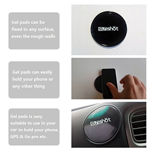 [3 PACK] Premium Fixate Cell Pads par sunshot, bâton anti-glisse GEL Pads - peut Stick à verre, miroirs, tableaux blancs, en métal, armoires de cuisine ou de tuiles, voiture GPS et beaucoup plus