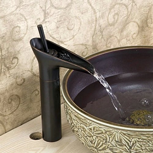 Hiendure®Estilo vintage Latón Hoja Forma Baño Cuenca grifo del freg