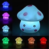 edealing (TM) 2er Pack Romantische ändernde Farbe 7 Neuheit Led Pilze Partei-Kerze-Nachtlicht-Lampen-Birne für Home Hochzeitsdeko