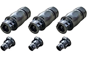 JHEUAYK 3 Set Micro Solaire Onduleur Connecteur Connecteur 3 Broches Étanche Connecteur Femelle Embout Compatible avec Betteri BC01 Hoymiles