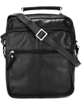 Szuna Umhängetasche schwarz echt Leder Umhängetasche