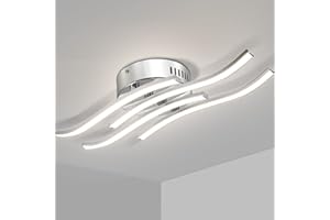 Dehobo Plafoniera a LED 24W, Lampadario Led Moderni Luce Bianca Neutra 4000K, Lampada Lampadario dal Design 2500LM, Curvo Plafoniera per Camere da Letto Soggiorno Corridoio Ufficio