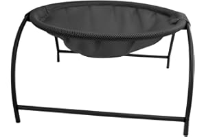 Buyter Lit pour Animaux Hamac pour Chat sur Pied, surélevé et surélevable Lit pour Chien Structure Stable Détachable Excellente respirabilité Assemblage Facile (Noir, Été)