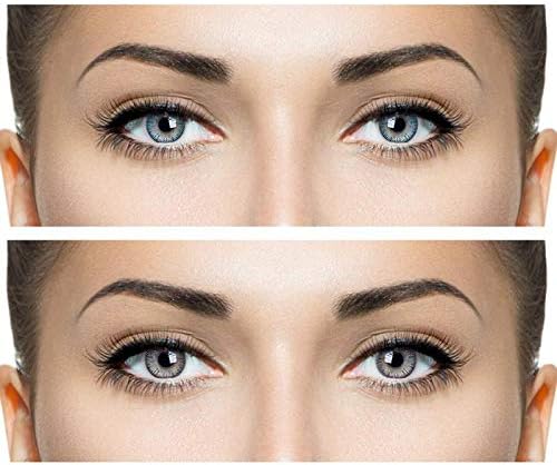 VOQAMonthly Disposable Color Contact Lenses with Lens Solution (Pack Of 2) (Sea Blue & Grey, Pack of 2)