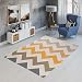 Produktbild Tapiso Canvas Modern Teppich Kurzflor Designer Jugendteppich Pastell Creme Bunt mit Geometrisch Zick Zack Streifen Muster Perfekt für Jugendzimmer ÖKOTEX 160 x 230 cm