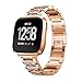 Produktbild Gereton für Fitbit Versa Strap Bands für Frauen, Edelstahl Bling Ersatzband Zubehör Armband mit Strass Diamanten für Fitbit Versa Watch Band