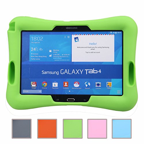 NEWSTYLE Samsung Galaxy Tab 4 10.1 Kinderfreundliche Silikon Hülle Schutzhülle Tasche Case für Samsung Tab 4 SM-T530/T531/T535 (10,1 Zoll) - Grün