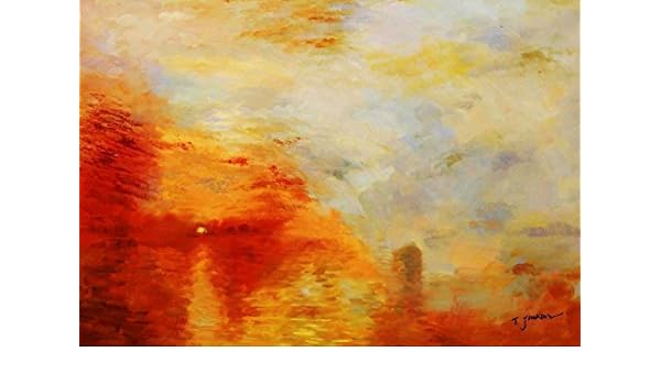 William Turner Motif Coucher De Soleil Sur Un Lac 24 X 36