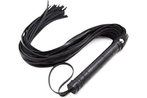 JKLBNM Horse Riding Crop Whip Hand Made Leather Braided Cosplay Riding Whips Horse Racing Harness Whip Paddle Crop Horse Whip for Equestrian Training,Black