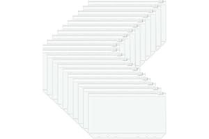 SIXFOLO ManYing 20 Piezas 6 Agujeros Carpeta Anillas Bolsas de Carpeta A6 Plástico Translúcido con Cremallera para Documentos Cuadernos Tarjetas