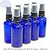 50ml BLUE Glass Bottles with Black ATOMISER Sprays - PACK of 8