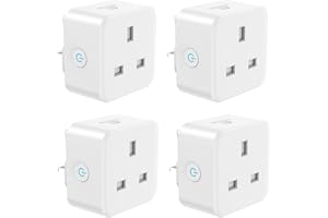 EIGHTREE Smart Plug with Energy Monitoring, 13A Smart Plugs that Work with Alexa, Google Home, SmartThings, Wireless Remote Control Timer Plug, 2.4 GHz Only Wi-Fi Plug