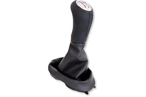 1neiSmartech Set Schaltknauf und Kappe, kompatibel mit Dacia Logan MK1 Sandero MK1 Stepway 2011 für Schalthebel 5 Gang mit Tasche