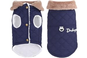 MOTTDAM Hundemantel Winter,Hundemantel für Hunde,Wasserdichter Hundemantel,Warm Hunde Winterjacke,Weicher Fleece Hundemantel mit D-Ring, Hundewintermantel für Kleine,Mittlere und Große Hunde (M,Marineblau)