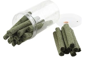 Emours Natural Timothy Grass Chew Stick Pet Snack for Rabbits Chinchillas Guinea Pigs,20 Sticks