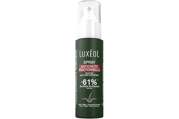 LUXEOL - Spray Antichute de Cheveux Réactionnelle - -61% de Chute de Cheveux Avec +6250 Cheveux Sauvés de la Phase de Chute* - Efficacité Prouvée - Fabriqué en France - 100 ml