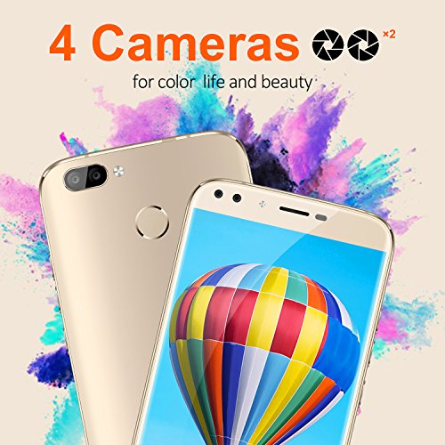 Handy ohne Vertrag, Oukitel U22 5.5 Zoll Smartphone (GroÃŸe Batterie 2700mAh, Android 7.0, 2GB +16GB Interner Speicher, 13MP + 8MP) Handy mit 2 Simkarten GPS Bluetooth WIFI-Gold