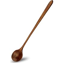 2 pz Spatola di Legno Teak, 25cm Tornio di Legno Piatto Set di Spatole Antiaderenti Scraper Uova Utensili da Cucina in Legno per Raschiatura Taglio Capovolgere e Servire